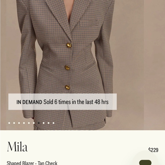 Meshki Tan Checkered Blazer - Picture 5 of 5